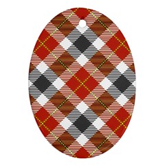 Smart Plaid Warm Colors Ornament (oval) by ImpressiveMoments