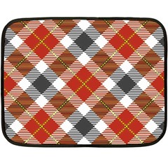 Smart Plaid Warm Colors Double Sided Fleece Blanket (mini)  by ImpressiveMoments