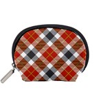 Smart Plaid Warm Colors Accessory Pouch (Small) Front