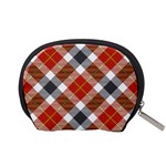 Smart Plaid Warm Colors Accessory Pouch (Small) Back