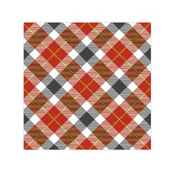 Smart Plaid Warm Colors Small Satin Scarf (square) by ImpressiveMoments