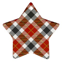 Smart Plaid Warm Colors Ornament (star) by ImpressiveMoments