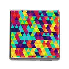 Bright Color Triangles Seamless Abstract Geometric Background Memory Card Reader (square 5 Slot)