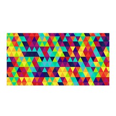 Bright Color Triangles Seamless Abstract Geometric Background Satin Wrap