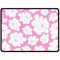 Beauty Flower Floral Pink Double Sided Fleece Blanket (large)  by Alisyart