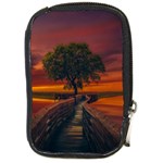 Wonderful Fantasy Sunset Wallpaper Tree Compact Camera Leather Case Front