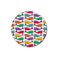 Fish Whale Cute Animals Rubber Coaster (round) 