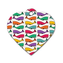 Fish Whale Cute Animals Dog Tag Heart (two Sides)