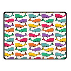 Fish Whale Cute Animals Double Sided Fleece Blanket (small) 