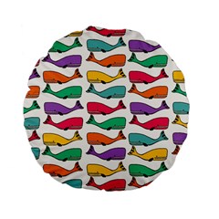 Fish Whale Cute Animals Standard 15  Premium Flano Round Cushions