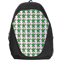 Gingerbread Men Seamless Green Background Backpack Bag