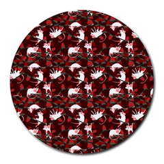 Cartoon Mouse Christmas Pattern Round Mousepads by Alisyart