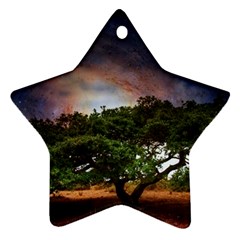 Lone Tree Fantasy Space Sky Moon Star Ornament (Two Sides)