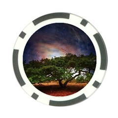 Lone Tree Fantasy Space Sky Moon Poker Chip Card Guard