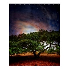 Lone Tree Fantasy Space Sky Moon Shower Curtain 60  X 72  (medium) 