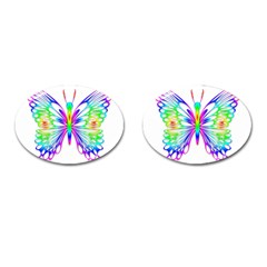 Rainbow Butterfly Cufflinks (oval) by amazinganimals