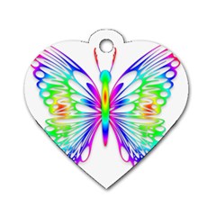 Rainbow Butterfly Dog Tag Heart (one Side) by amazinganimals