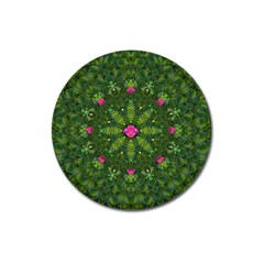 The Most Sacred Lotus Pond  With Bloom    Mandala Magnet 3  (round)