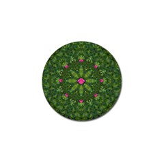 The Most Sacred Lotus Pond  With Bloom    Mandala Golf Ball Marker (4 Pack) by pepitasart