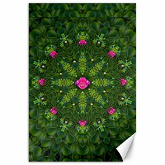 The Most Sacred Lotus Pond  With Bloom    Mandala Canvas 20  X 30  by pepitasart