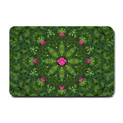 The Most Sacred Lotus Pond  With Bloom    Mandala Small Doormat  by pepitasart