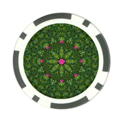 The Most Sacred Lotus Pond  With Bloom    Mandala Poker Chip Card Guard (10 Pack) by pepitasart