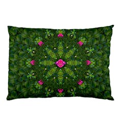 The Most Sacred Lotus Pond  With Bloom    Mandala Pillow Case (two Sides) by pepitasart