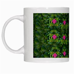 The Most Sacred Lotus Pond With Fantasy Bloom White Mugs by pepitasart