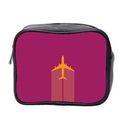 Airplane Jet Yellow Flying Wings Mini Toiletries Bag (two Sides) by Nexatart