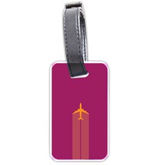 Airplane Jet Yellow Flying Wings Luggage Tags (one Side)  by Nexatart