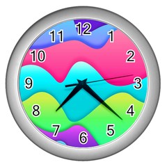 Lines Curves Colors Geometric Lines Wall Clock (silver)