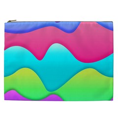 Lines Curves Colors Geometric Lines Cosmetic Bag (xxl) by Nexatart