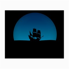 Ship Night Sailing Water Sea Sky Small Glasses Cloth (2-side) by Nexatart