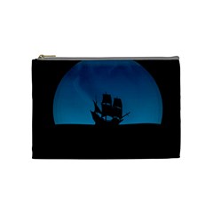 Ship Night Sailing Water Sea Sky Cosmetic Bag (medium) by Nexatart