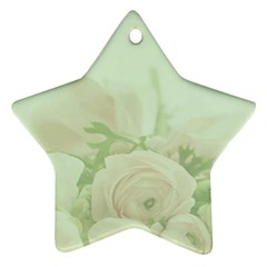Pastel Roses Background Romantic Ornament (star) by Nexatart