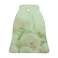 Pastel Roses Background Romantic Bell Ornament (two Sides)