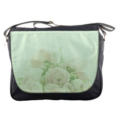 Pastel Roses Background Romantic Messenger Bag by Nexatart