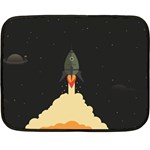 Rocket Space Stars Double Sided Fleece Blanket (Mini)  35 x27  Blanket Back