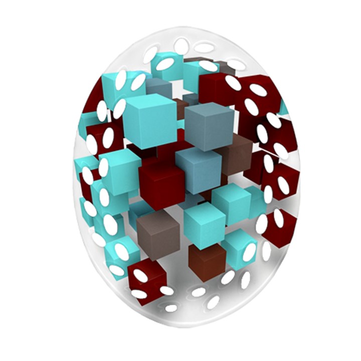 Matrix Network Data Exchange Oval Filigree Ornament (Two Sides)