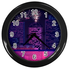 Architecture Home Skyscraper Wall Clock (black)