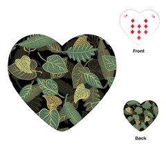 Autumn Fallen Leaves Dried Leaves Playing Cards (heart)