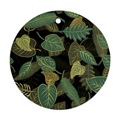 Autumn Fallen Leaves Dried Leaves Round Ornament (two Sides)