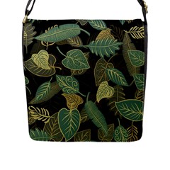 Autumn Fallen Leaves Dried Leaves Flap Closure Messenger Bag (l) by Nexatart