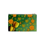 Background Design Texture Tulips Cosmetic Bag (Small) Back