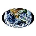 Spherical Science Fractal Planet Oval Magnet Front