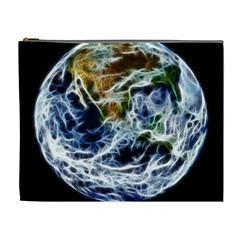 Spherical Science Fractal Planet Cosmetic Bag (xl)