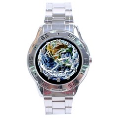 Spherical Science Fractal Planet Stainless Steel Analogue Watch by Nexatart