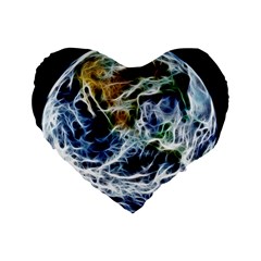 Spherical Science Fractal Planet Standard 16  Premium Heart Shape Cushions by Nexatart