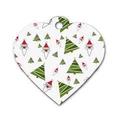 Christmas Santa Claus Decoration Dog Tag Heart (two Sides)