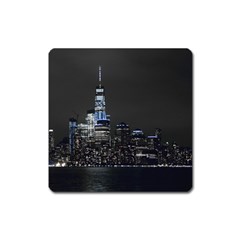 New York Skyline New York City Square Magnet by Nexatart